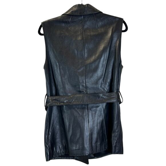 Danier Buttery Soft Leather Asymmetrical Zip Vest w/ Belt Women's XS - Picture 3 of 11